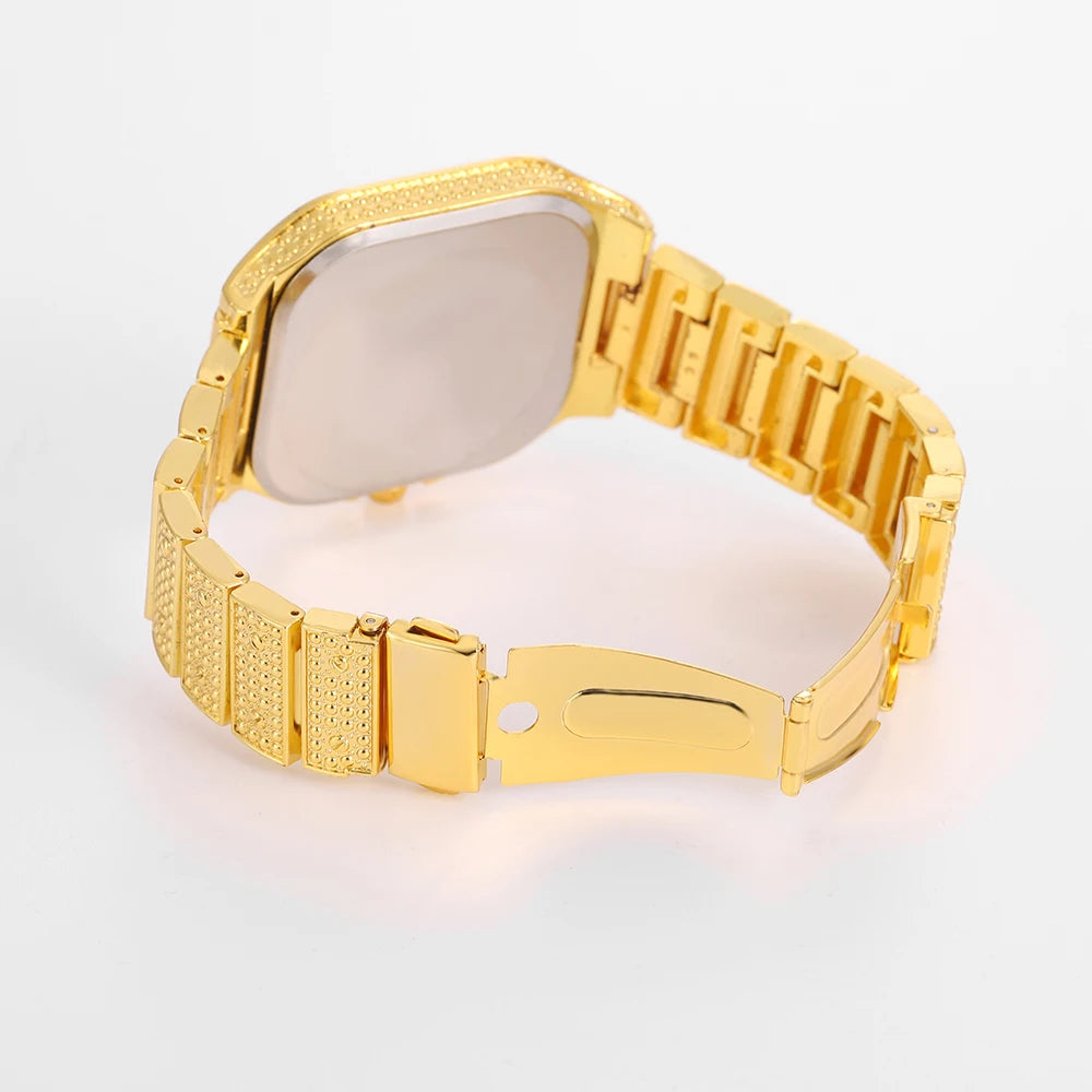 The Sovereign Drip: Fully Iced Watch, Cuban Chain & Bracelet Set