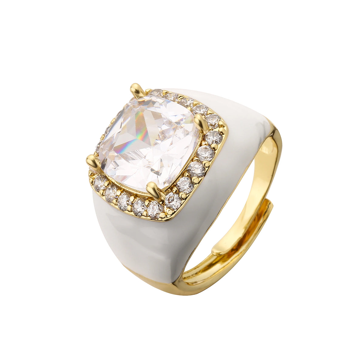 Candy Glaze - 18K Gold Plated Enamel Signet Ring