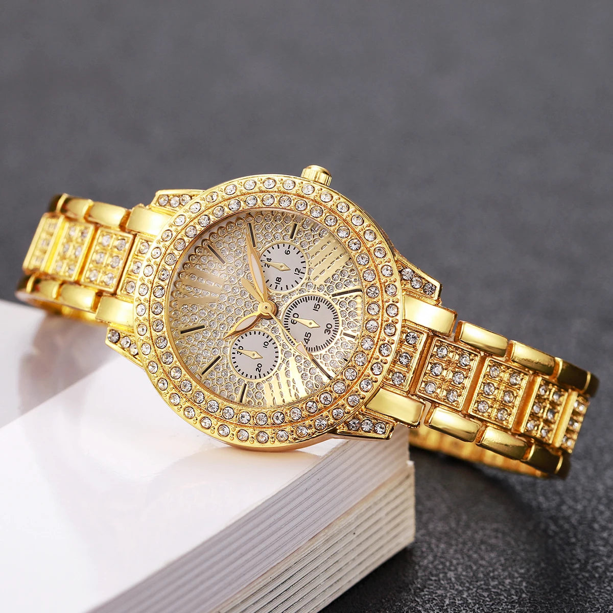 The Imperial Infinity: 24K Gold-Plated Watch & Charm Bracelet Set