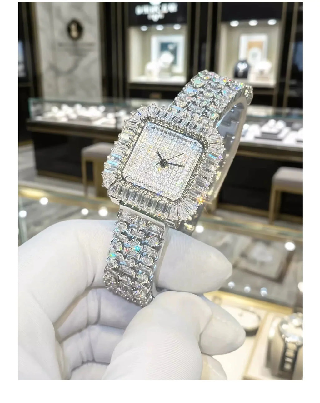 The Imperial Marquise: Slender Square Diamond Bracelet Watch