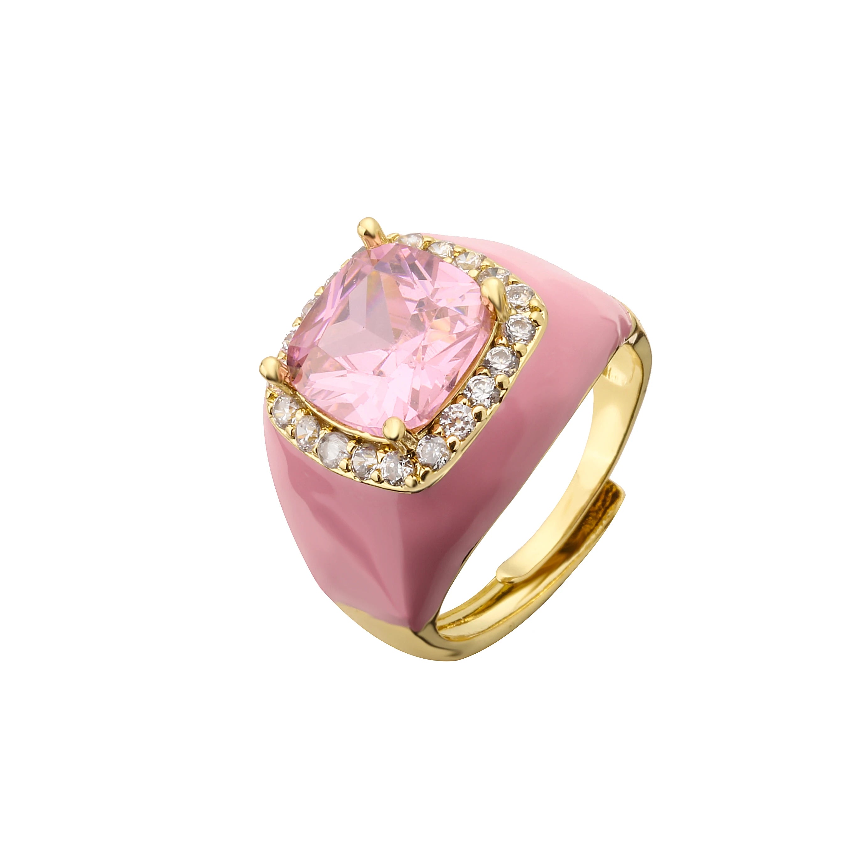 Candy Glaze - 18K Gold Plated Enamel Signet Ring
