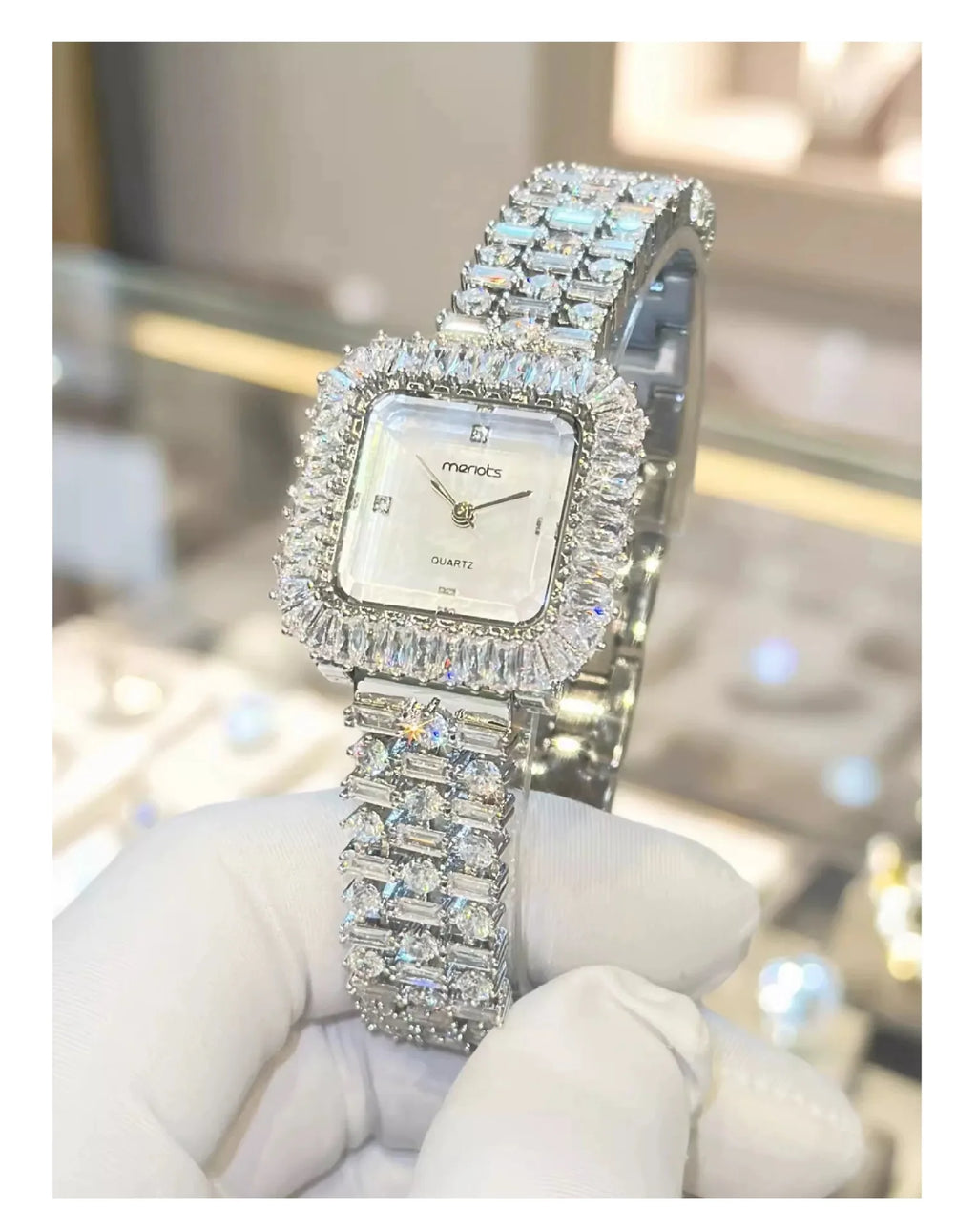 The Imperial Marquise: Slender Square Diamond Bracelet Watch