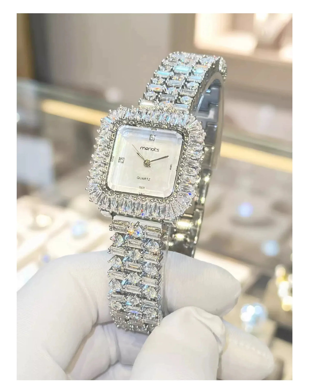 The Imperial Marquise: Slender Square Diamond Bracelet Watch