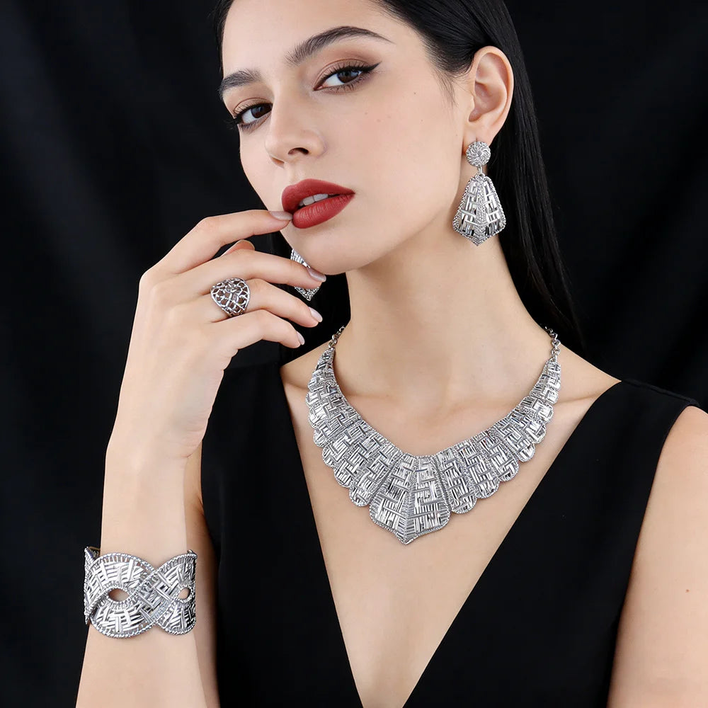 The Olympian Maze: 18K Gold-Plated Structured Motif Set