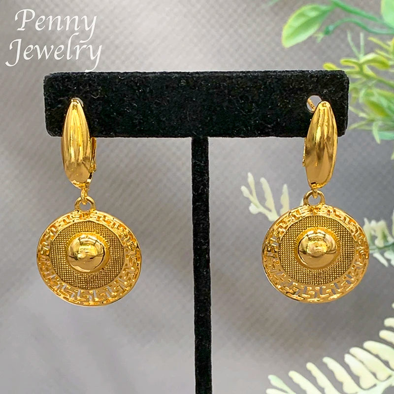 The Cleopatra Sunburst 18K Gold Plated Bridal Pendant Set