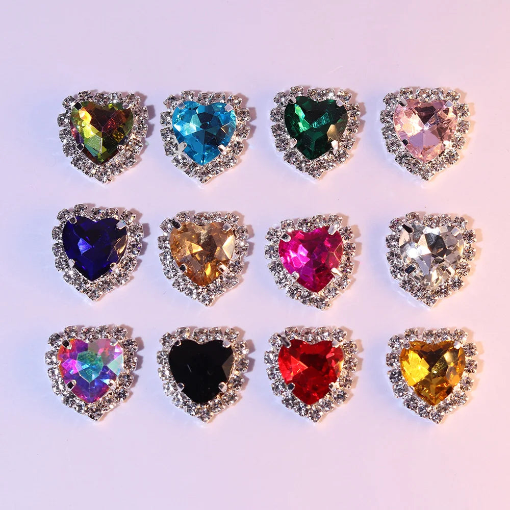 The Imperial Heart: 16mm Cushion-Cut Crystal Rhinestone Charm Collective