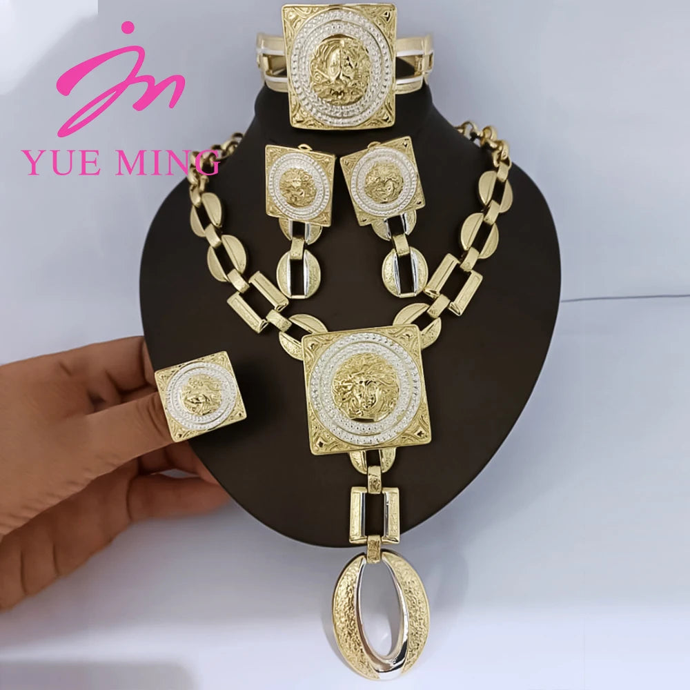 The Sahara Majesty 18K Gold Plated Chunky Royal Shield Set