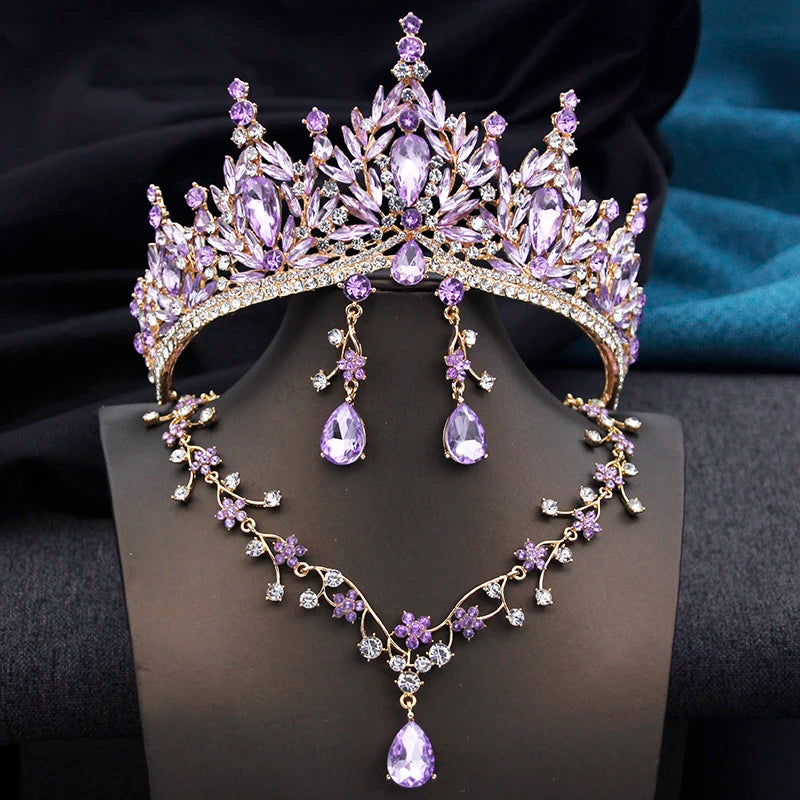 Princess Seraphina - Vintage Crystal Wedding Tiara & Bridal Set