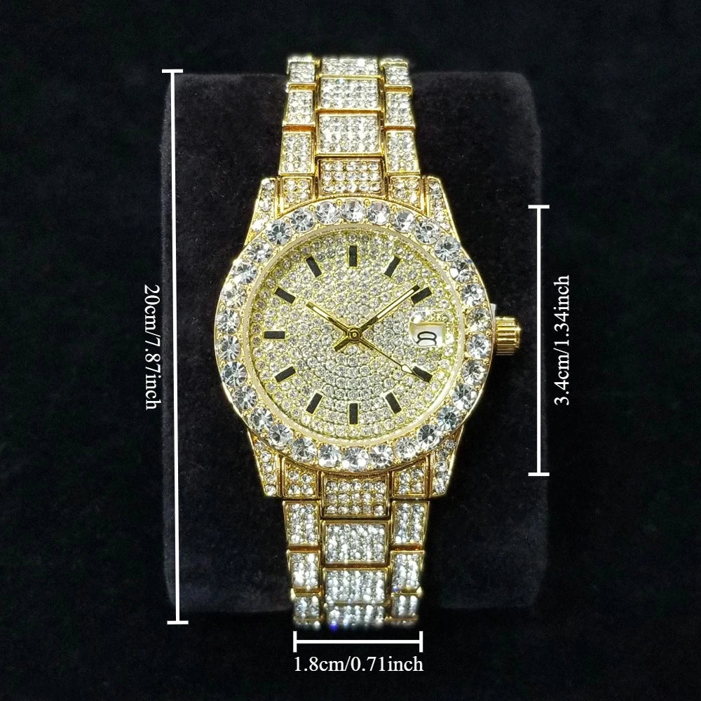 The Imperial Duchess: Fully Iced Baguette Bezel Luxury Watch