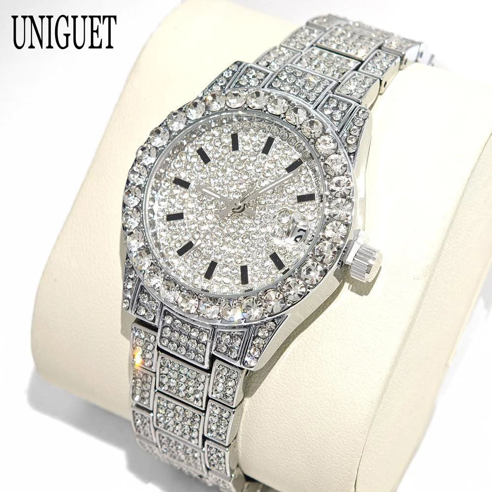 The Imperial Chrono: Fully Iced Diamond Quartz Luxury Watch