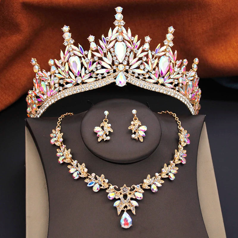 Ocean Royalty - Blue Crystal Wedding Tiara & Bridal Set