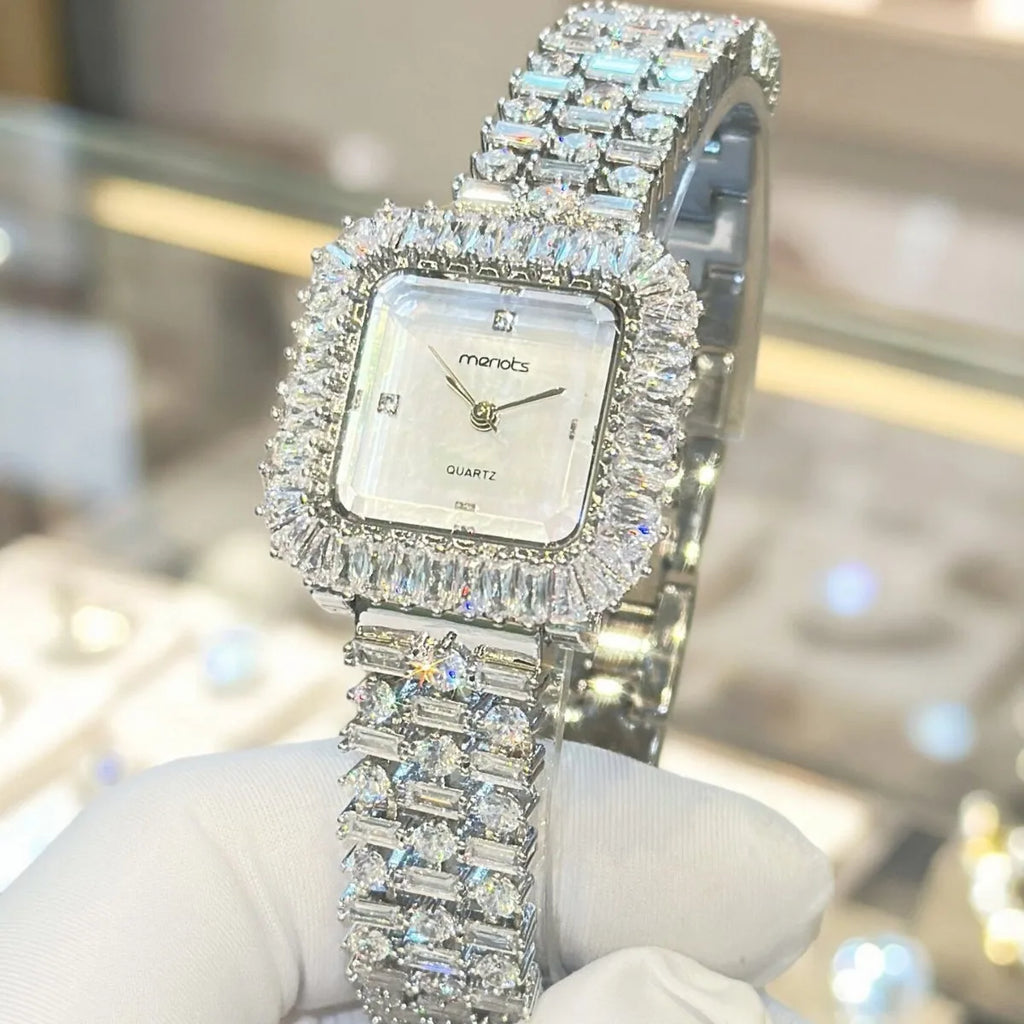 The Imperial Marquise: Slender Square Diamond Bracelet Watch