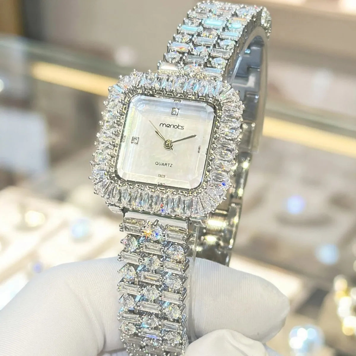 The Imperial Marquise: Slender Square Diamond Bracelet Watch