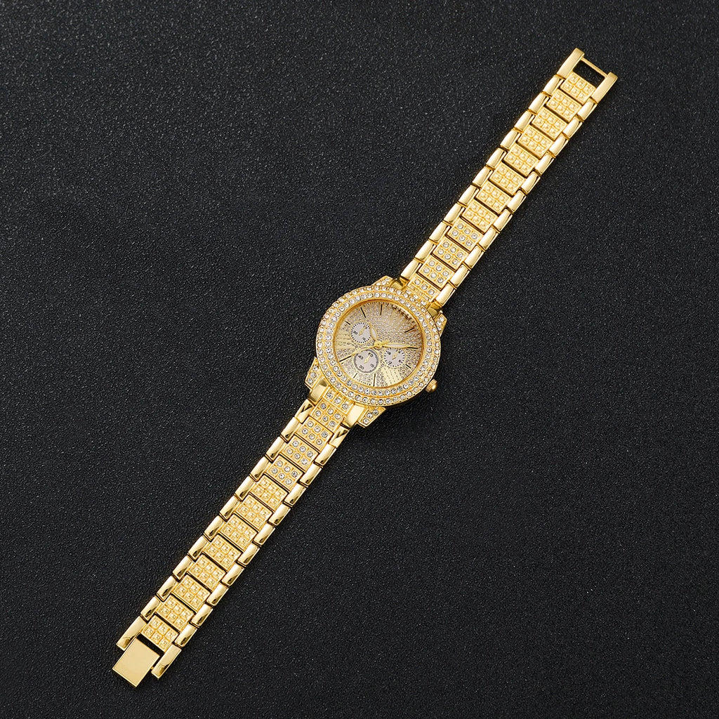 The Imperial Infinity: 24K Gold-Plated Watch & Charm Bracelet Set
