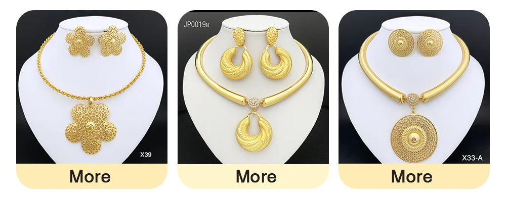 Dubai Luxury 4-Piece 18K Gold Plated Jewelry Set