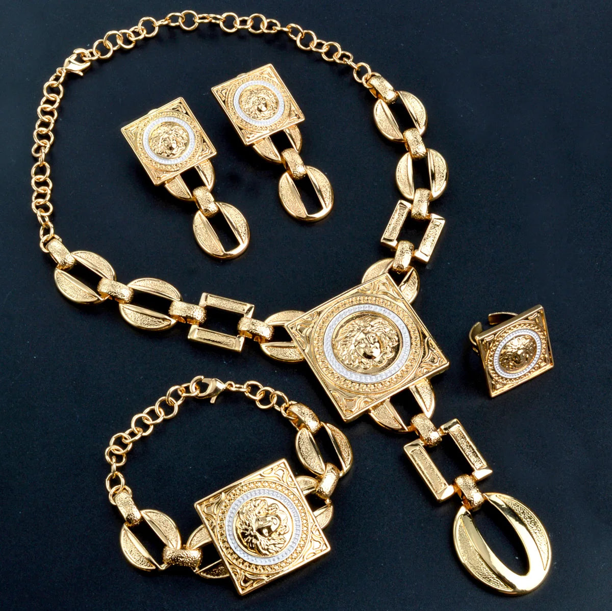 The Diana Royal 18K Gold Plated African Statement Jewelry Set
