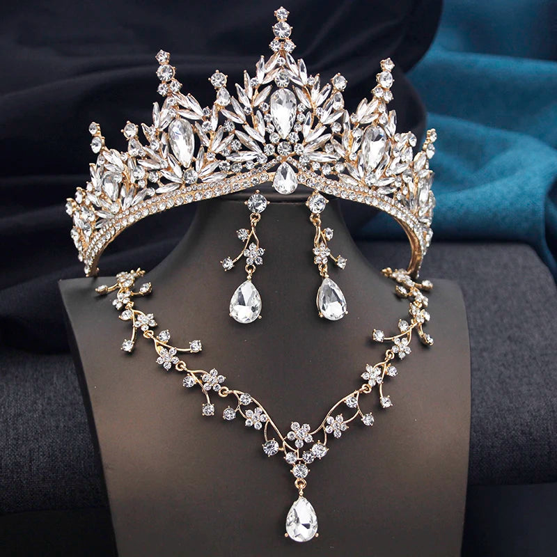 Princess Seraphina - Vintage Crystal Wedding Tiara & Bridal Set