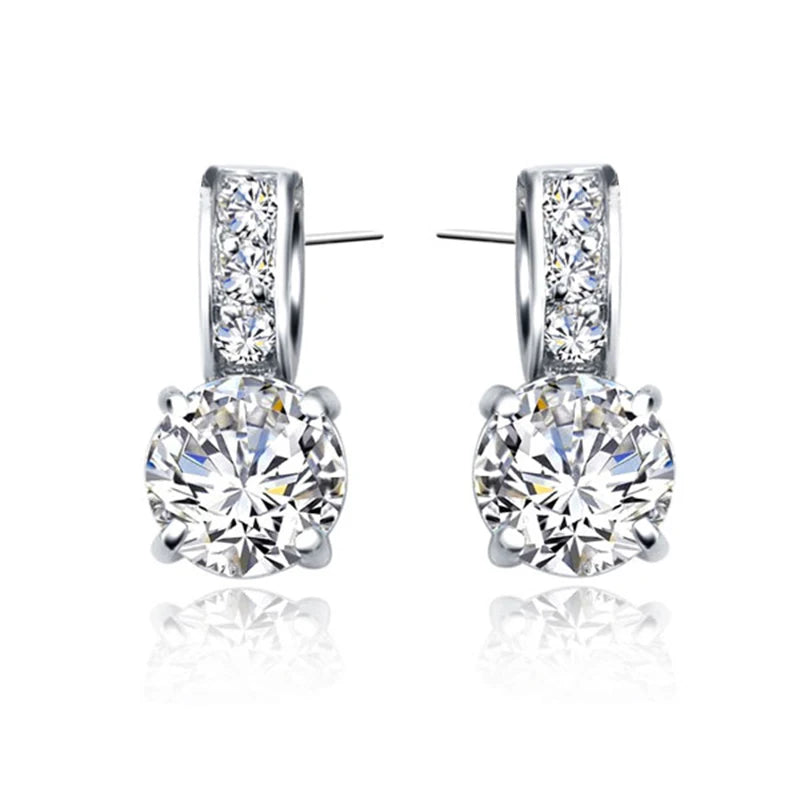 The Imperial Classic: Round-Cut Crystal Pendant & Earring Set