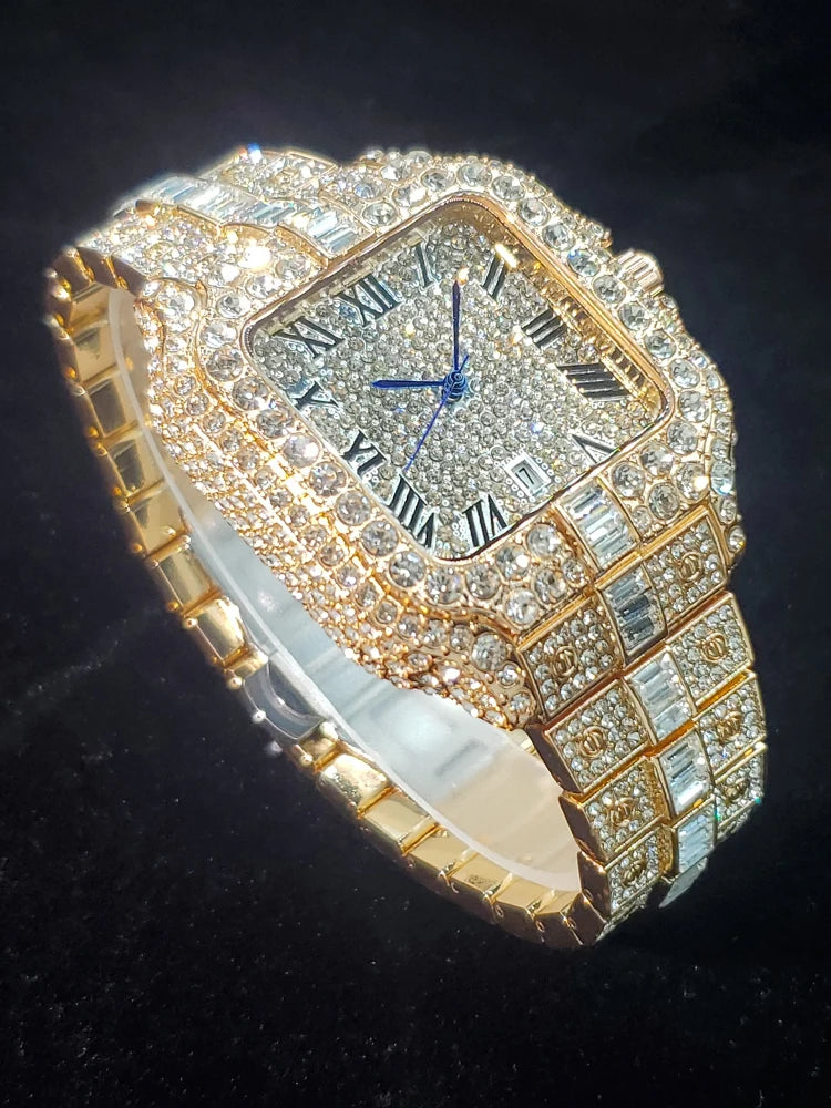 The Sovereign Caesar: Fully Flooded Square Iced Zircon Chrono