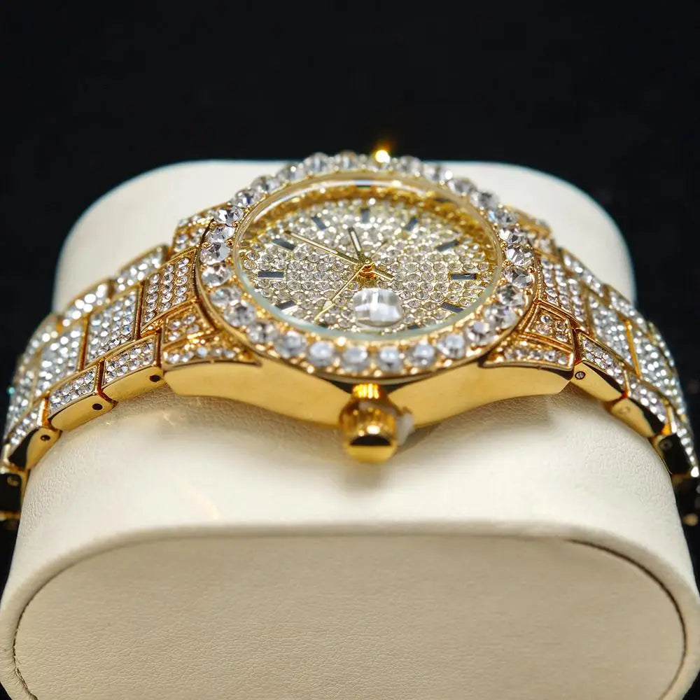 The Imperial Chrono: Fully Iced Diamond Quartz Luxury Watch