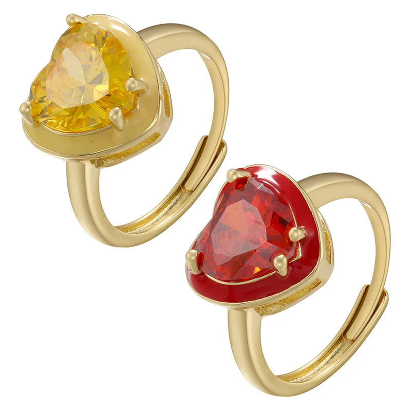 Chroma Gem - 18K Gold Plated Enamel Stack Ring