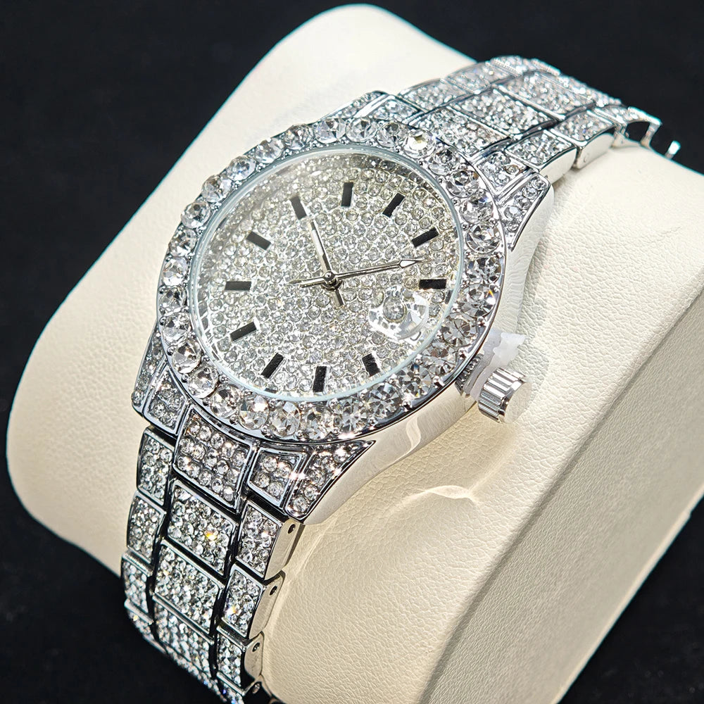 The Imperial Chrono: Fully Iced Diamond Quartz Luxury Watch