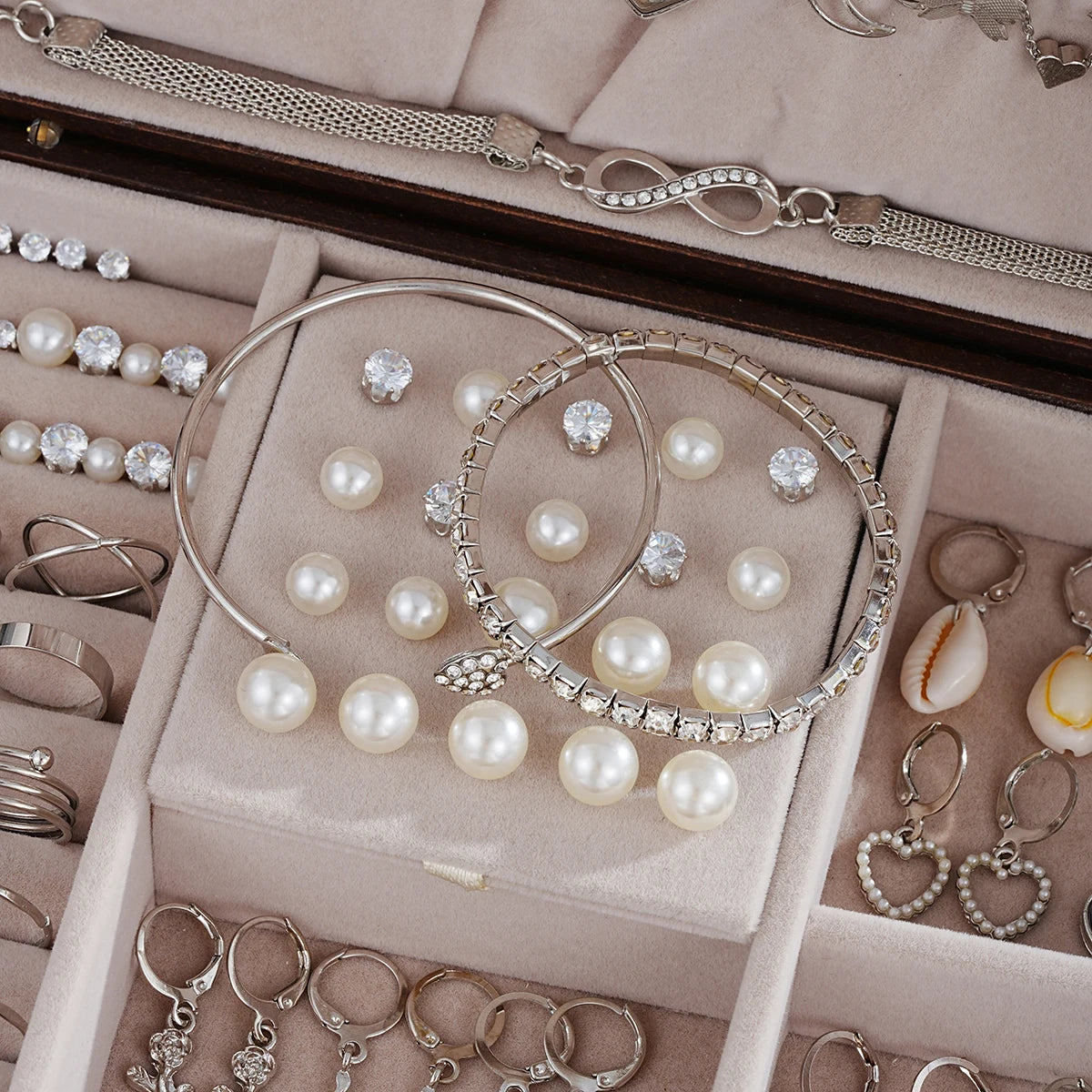 The Imperial Grace: 73-Piece Pearl, Heart & Crystal Jewelry Trunk Set