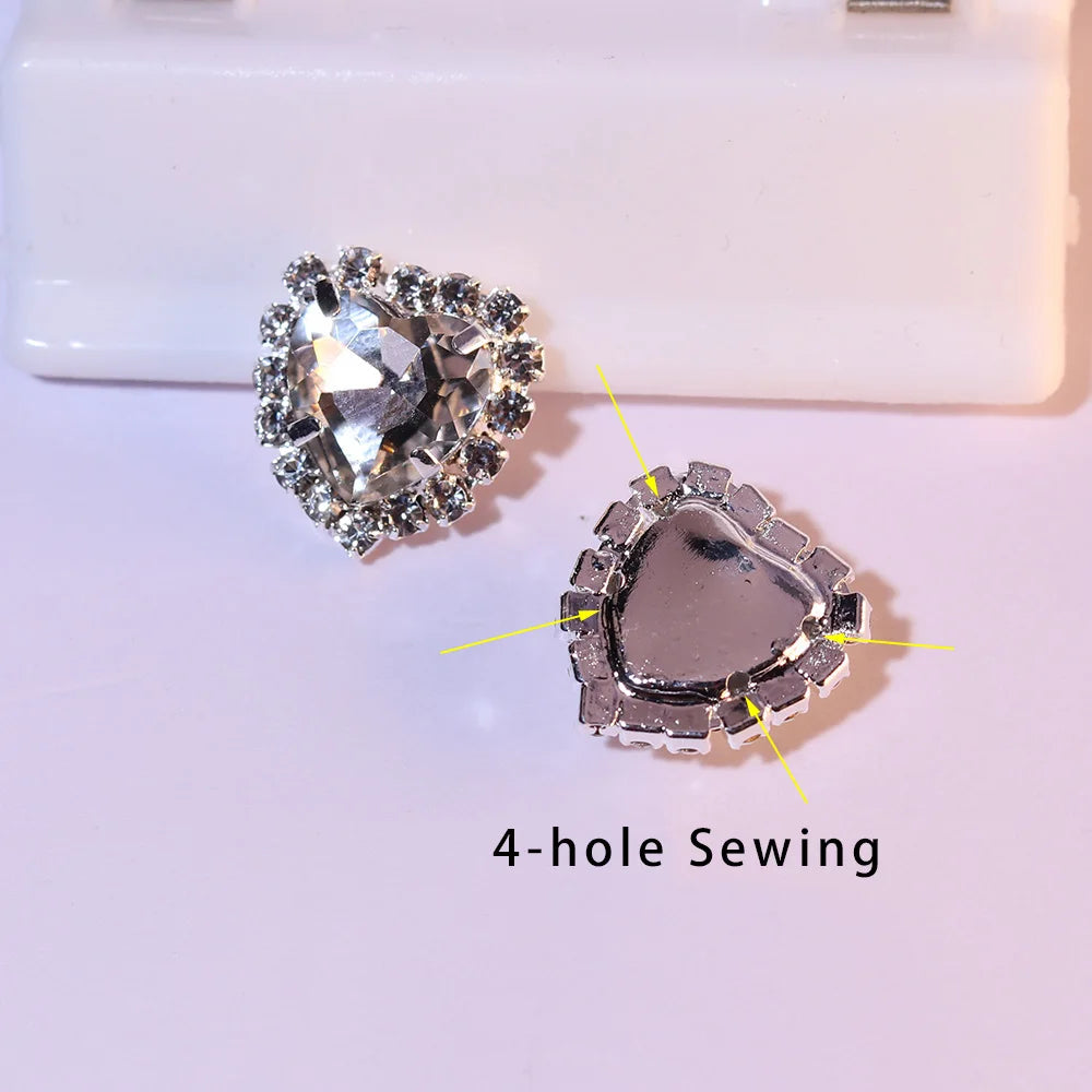 The Imperial Heart: 16mm Cushion-Cut Crystal Rhinestone Charm Collective