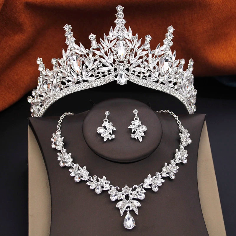 Ocean Royalty - Blue Crystal Wedding Tiara & Bridal Set