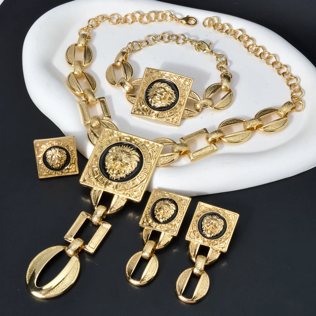 The Empress Dubai 18K Gold Plated Luxury Choker & Cuff Set