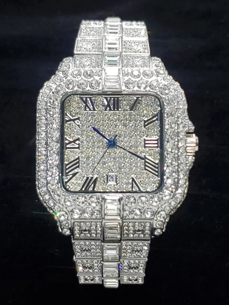 The Sovereign Caesar: Fully Flooded Square Iced Zircon Chrono