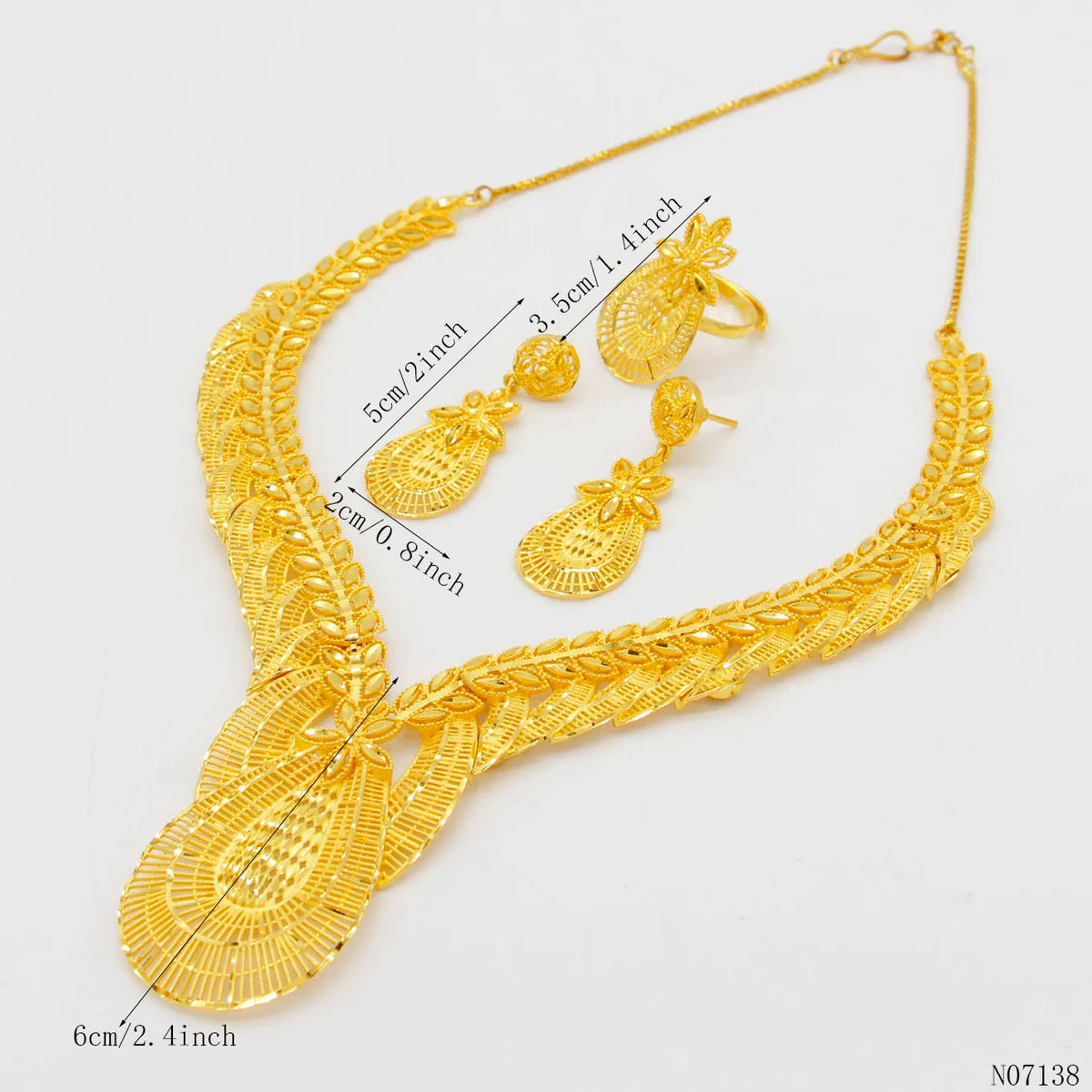 The Empress Leaf of Arabia: 24K Gold-Plated Statement Set
