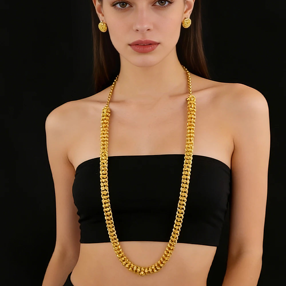 Dubai Royal 4-Layered Multi-Strand Gold Plated Jewelry Set