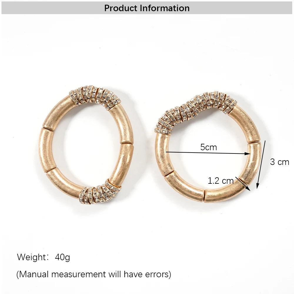 Architectural Ribbed Chunky Choker Set | Matte Gold Curved Tube Collar Necklace & Stacked Bangle