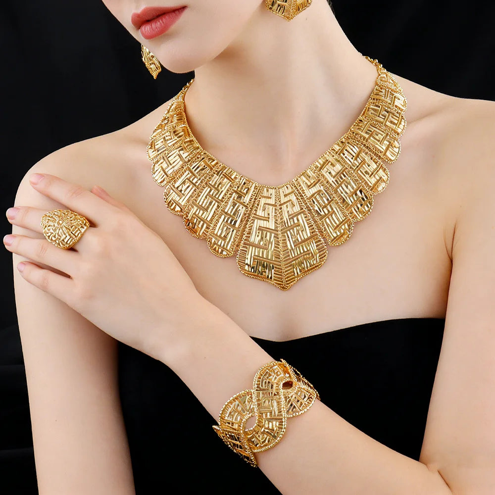 The Olympian Maze: 18K Gold-Plated Structured Motif Set