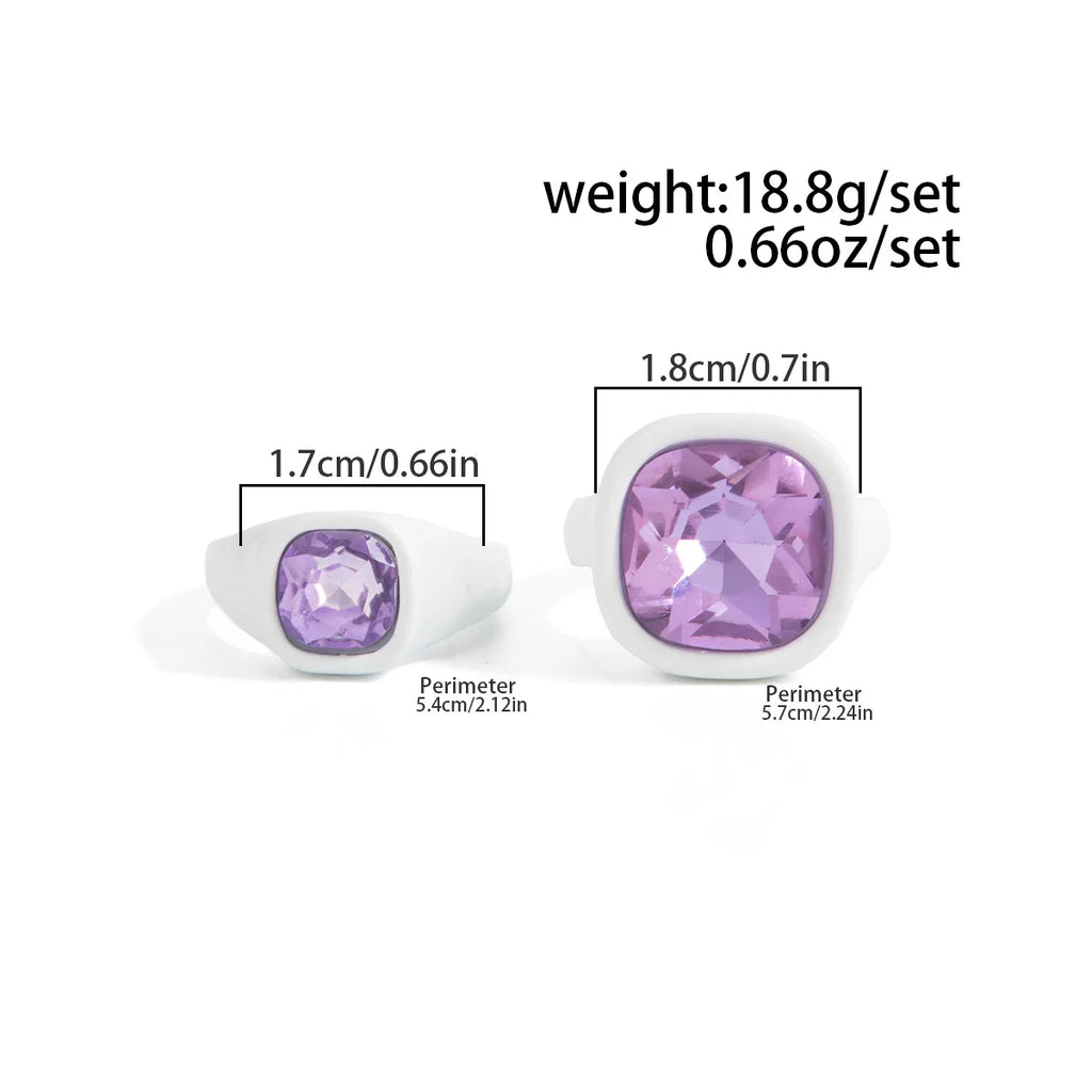 Glow Square - Y2K Acrylic Statement Crystal Ring