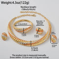 Dubai Luxury Textured Collar 4-Piece Jewelry Set