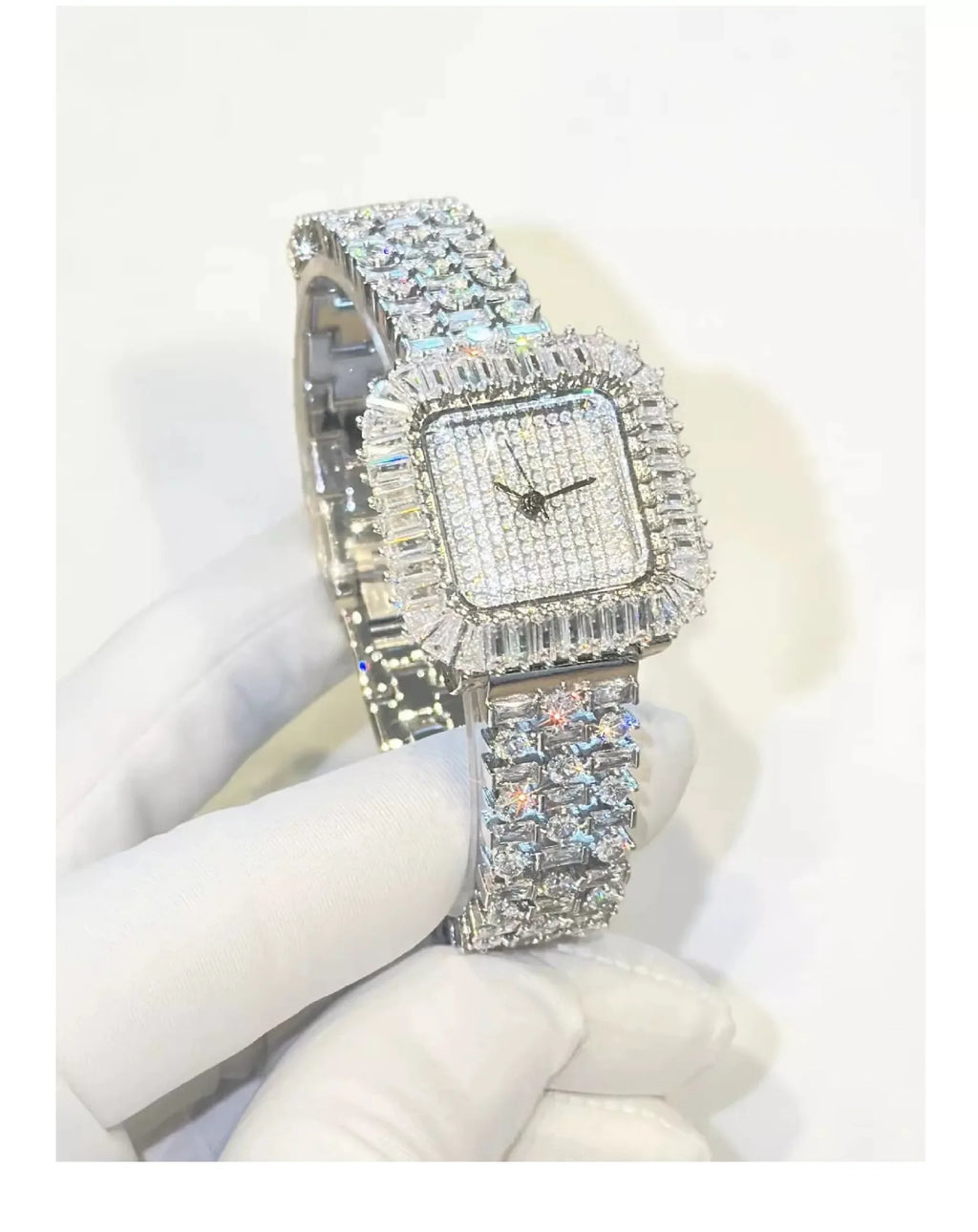 The Imperial Marquise: Slender Square Diamond Bracelet Watch