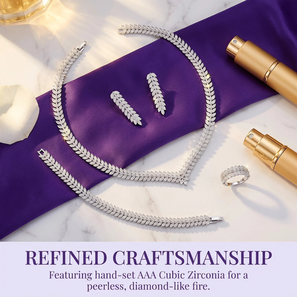 The Imperial Riviera: 4-Piece Dubai V-Contour Diamond Bridal Set