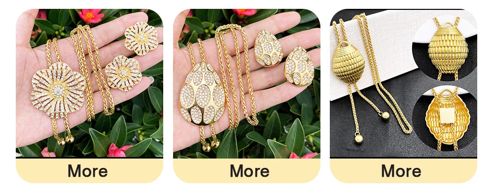 Dubai Luxury 4-Piece 18K Gold Plated Jewelry Set