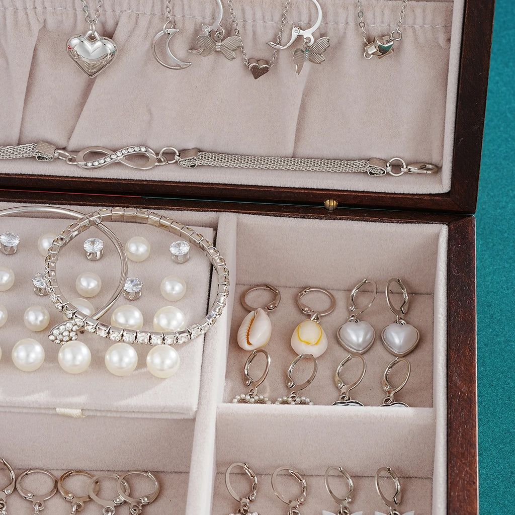 The Imperial Grace: 73-Piece Pearl, Heart & Crystal Jewelry Trunk Set