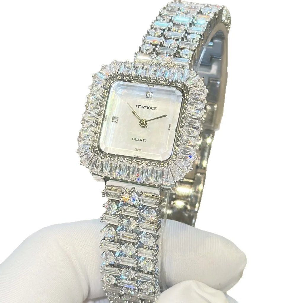 The Imperial Marquise: Slender Square Diamond Bracelet Watch