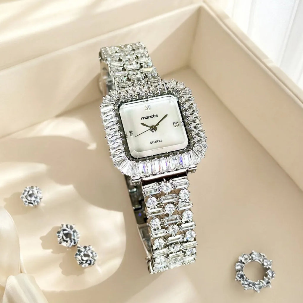 The Imperial Marquise: Slender Square Diamond Bracelet Watch