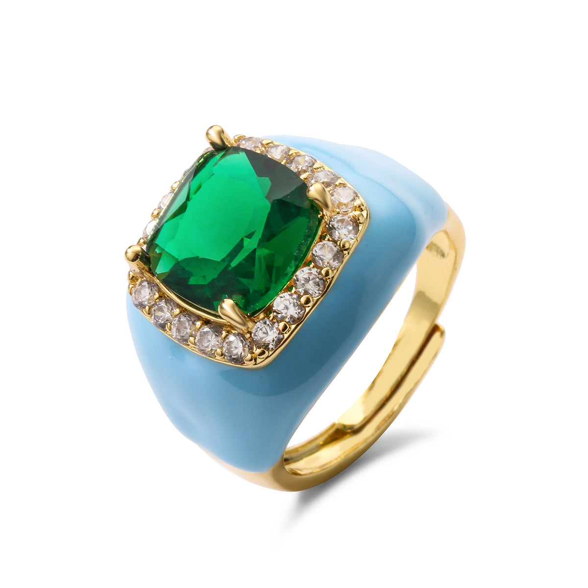 Candy Glaze - 18K Gold Plated Enamel Signet Ring