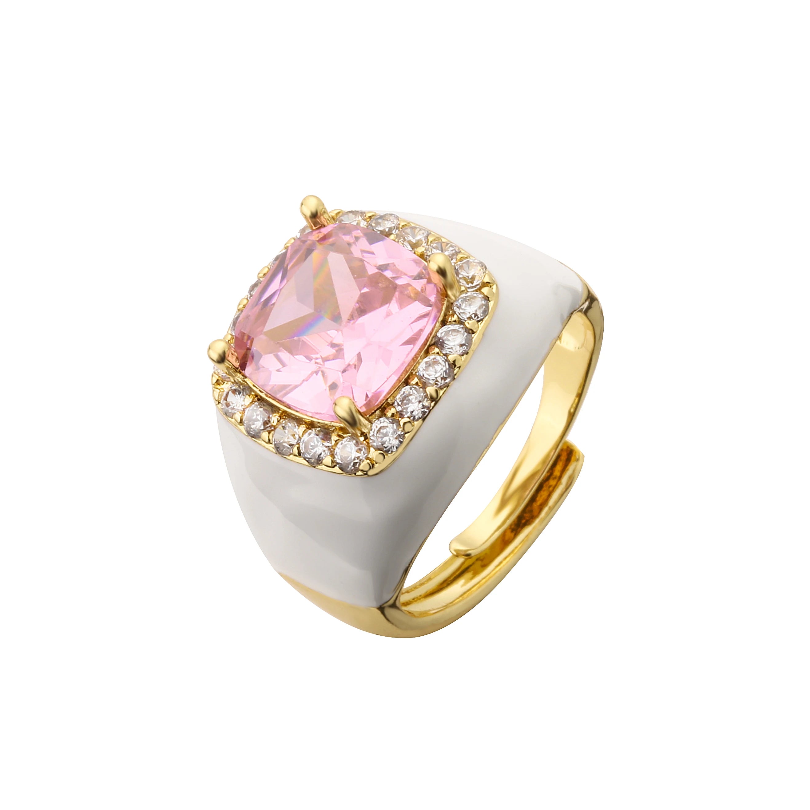 Candy Glaze - 18K Gold Plated Enamel Signet Ring