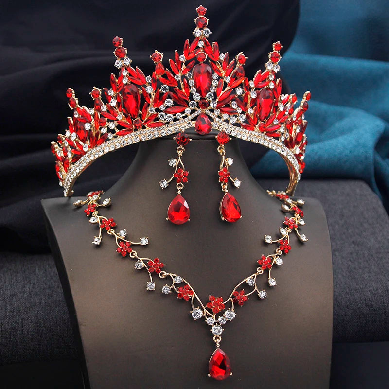 Princess Seraphina - Vintage Crystal Wedding Tiara & Bridal Set