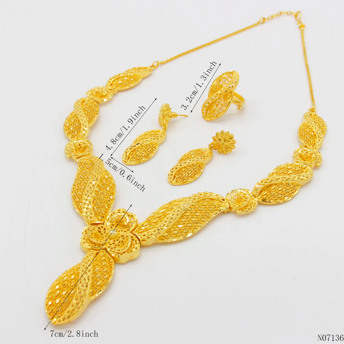 The Empress Leaf of Arabia: 24K Gold-Plated Statement Set
