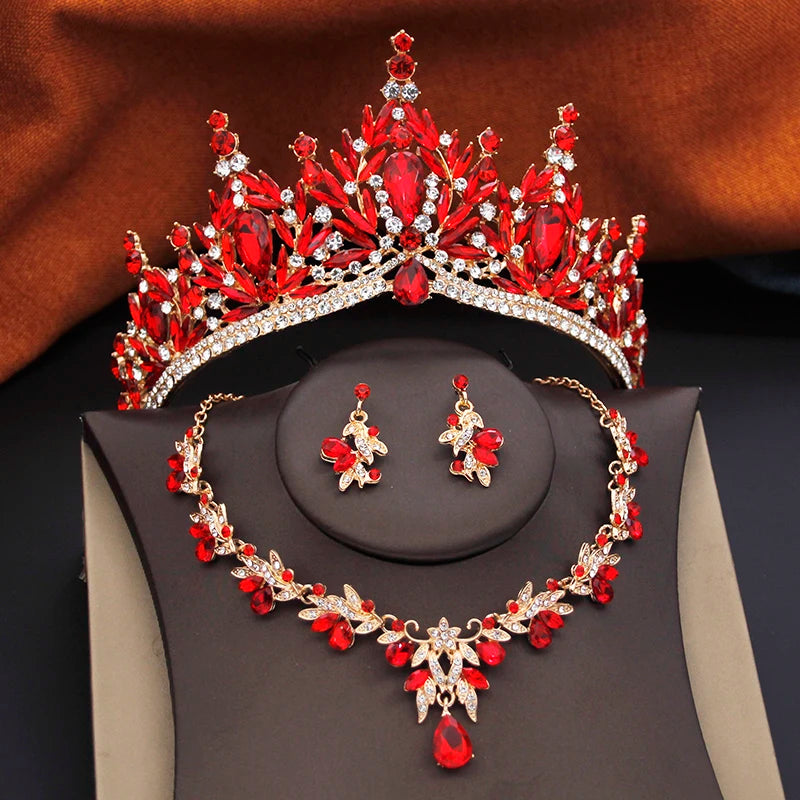 Ocean Royalty - Blue Crystal Wedding Tiara & Bridal Set