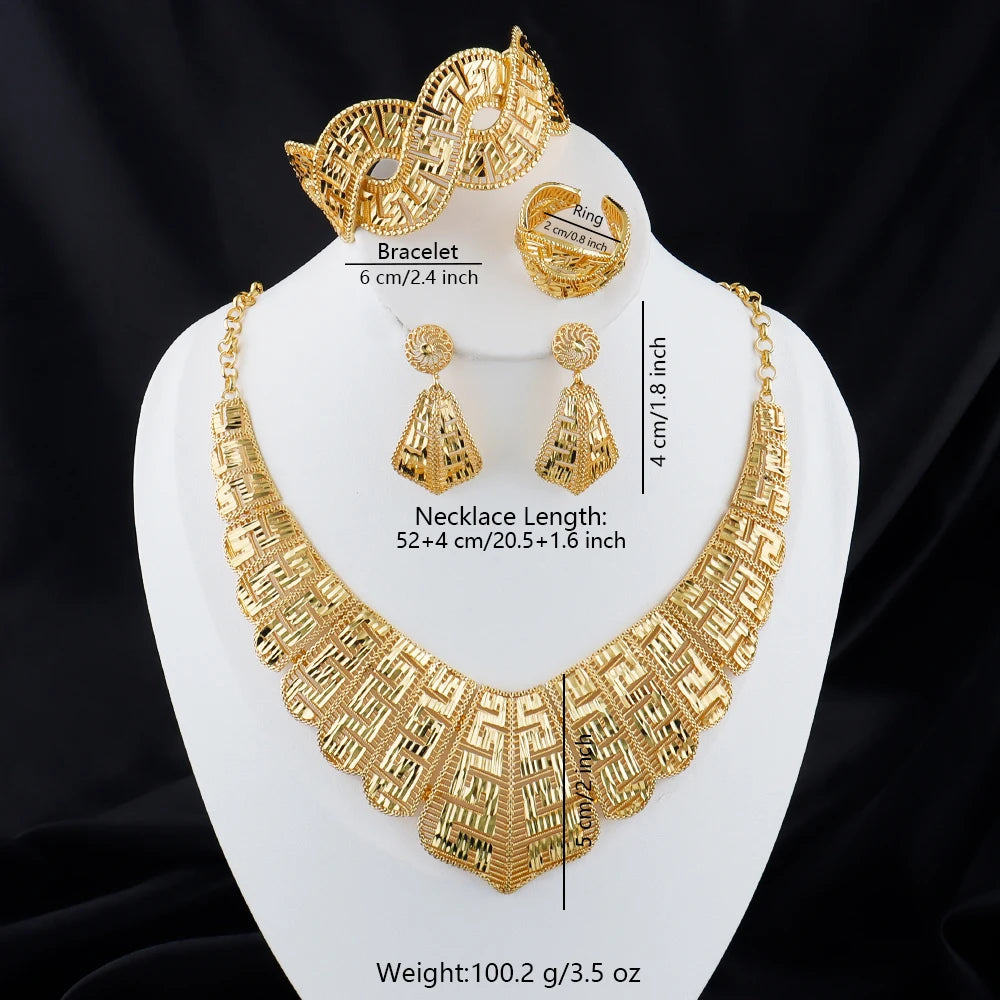 The Olympian Maze: 18K Gold-Plated Structured Motif Set