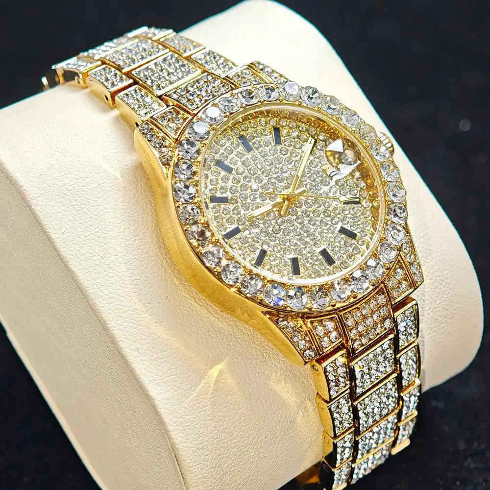 The Imperial Chrono: Fully Iced Diamond Quartz Luxury Watch